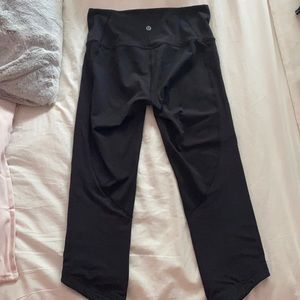 Lulu lemon size 6 black leggings part mesh